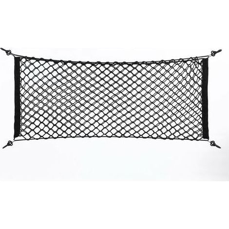 Filet de Rangement en Maille, Organisateur Coffre Sac de Rangement Net Stockage Bagage 90 40cm Noir Universel pour Voiture Arrière