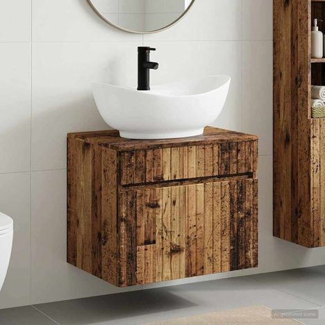 vidaXL Bathroom Furniture Set Old Wood Engineered Wood (1/5)