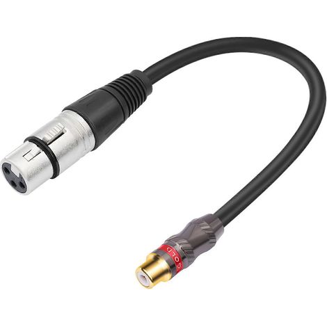 Câble adaptateur audio RCA vers femelle 3 broches pour tables de mixage et amplificateurs, boîtier métallique (1/4)