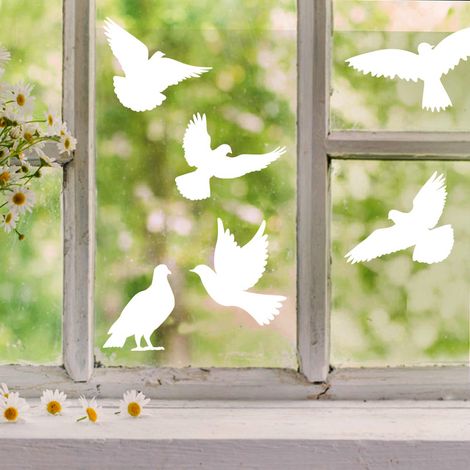Stickers Oiseaux Fenêtre Anti-Collision, Protection des Portes en Verre et Sauver les Oiseaux, Réflexion, 11 Pcs, Clair (1/5)