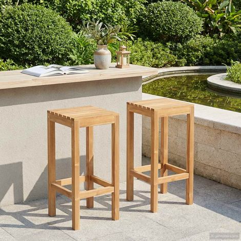 vidaXL Sgabello da bar 2 pcs Naturale 35 x 35 x 75 cm