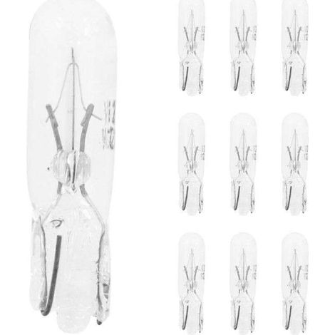 10x Ampoule 12V 1,2w T5 wedge transparent W2x4.6d éclairage lumière universel bricolage (1/2)