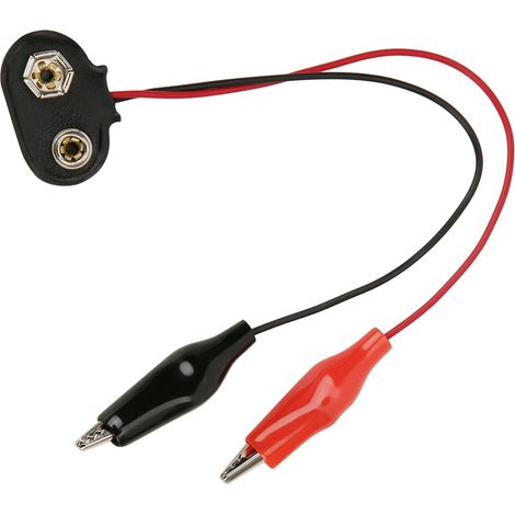 20 aufsteckbare Batteriestecker mit Krokodilklemmen, Kabelanschluss, Prüfspitze, 9 V, Länge 15 cm (1/5)