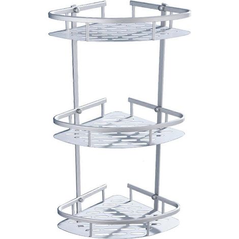 Mensola in alluminio argentato per organizzare oggetti, con design a montaggio a parete. (1/5)