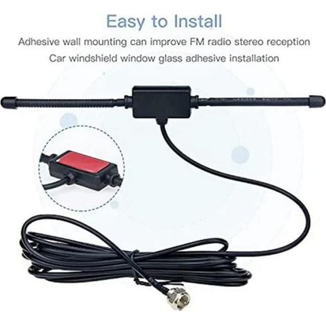 Antenne FM - 75 Ohms - Gain 9 dBi - Fréquence 174-300 MHz et 470-890 MHz - Pour Radio TV Voiture - 2 Pièces (1/5)
