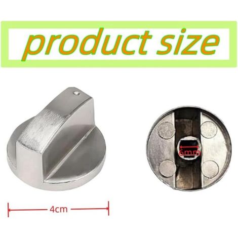 6 pièces boutons plaque de cuisson, 6 mm Pommeau de cuisinière à gaz poignées universelles bouton de contrôle pour four et cuisinière à gaz (1/3)