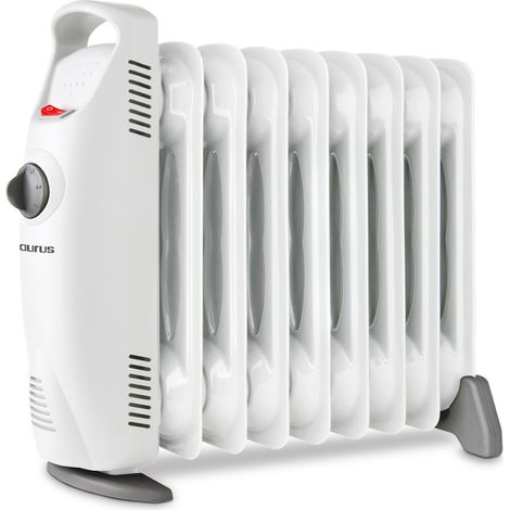 Radiateur à huile 1000 9 éléments compact Thermostat réglable 3 niveaux de chaleur Protection contre la surchauffe Arrêt total (1/5)