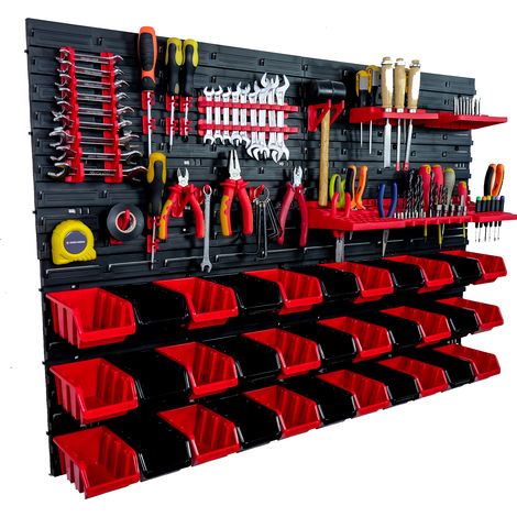 Werkstatt-Werkzeugbrett 115x78 cm + 33 Ablagen (1/5)