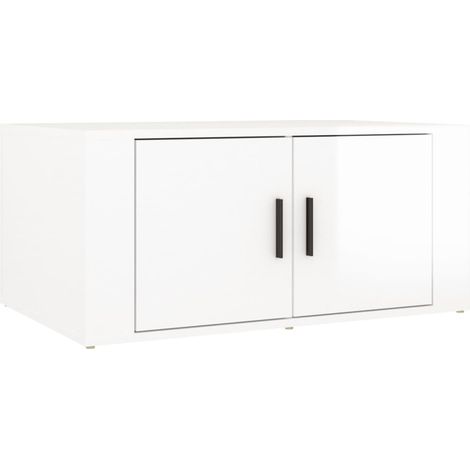 Maison Exclusive - Couchtisch Hochglanz-Weiß 80x50x36 cm Holzwerk
