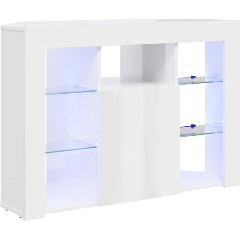 Corner LED TV Cabinet 100x40x68cm High gloss White vidaXL (1/5)