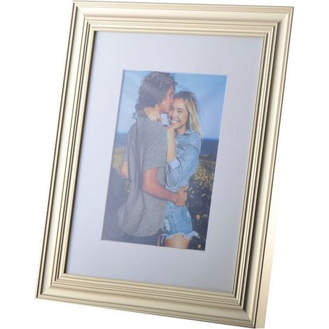 Cadre Photo 13x18 cm en Aluminium Doré 25,3 x 30,4 cm pour Décoration à Poser ou Murale - PANGIVO (1/2)
