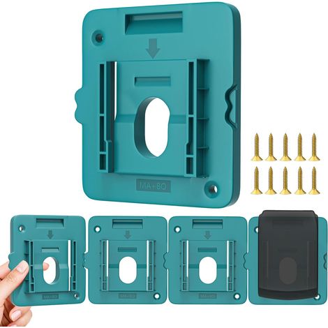 Supports muraux pour batteries Makita 18V – Lot de 5 – Compatible BL1860, BL1850, BL1840, BL1830 – Avec vis – Pour atelier (1/5)