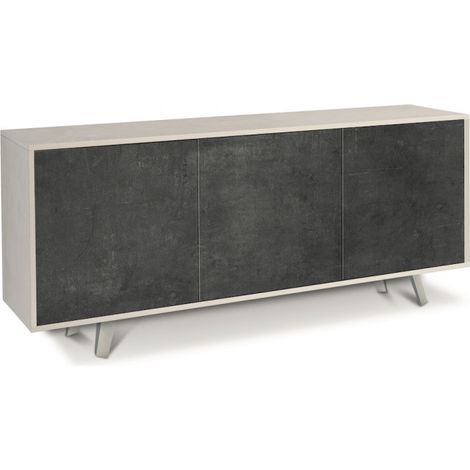 Mueble 3 Puertas 177L x 41P x h74 – Acabado Blanco Opaco y Negro Opaco – Sarmog