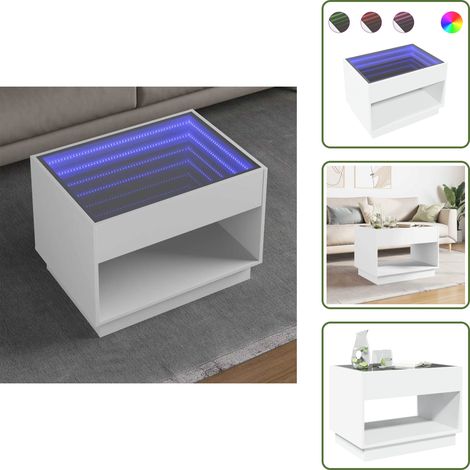 vidaXL Couchtisch mit Infinity-LED Weiß 70x50x50 cm (1/5)