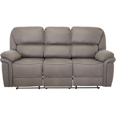 Saranda Sofa 3 Personen Recliner Kunstleder grau.