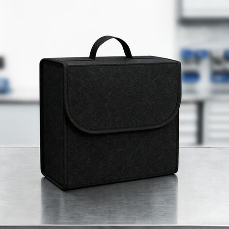 Sacoche de coffre pliable en feutre, 30x17x29 cm, Noir, avec fermeture velcro