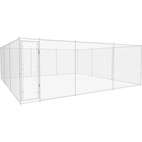 Chenil d'extérieur pour chiens Parc enclos pour animaux - Acier galvanisé 570x570x185 cm BV949240 - BonneVie (1/4)