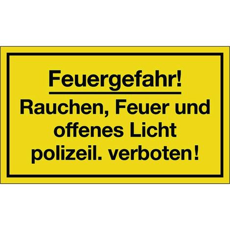 Hinweiszeichen Feuergefahr L250xB150mm gelb schwarz Kunststoff (1/2)