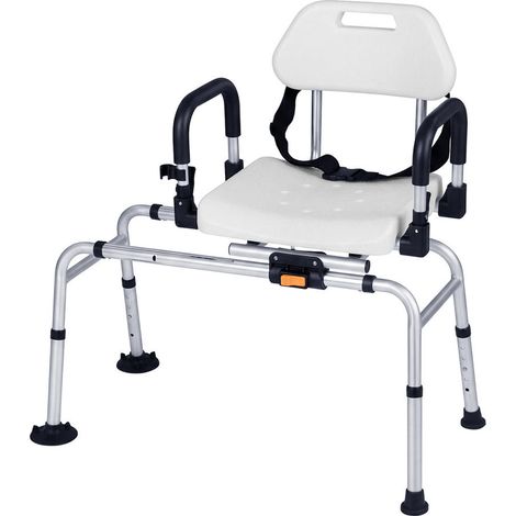 Banc de transfert coulissant pour baignoire, chaise de douche antidérapante avec 5 niveaux de hauteur réglables et accoudoirs releva (1/5)
