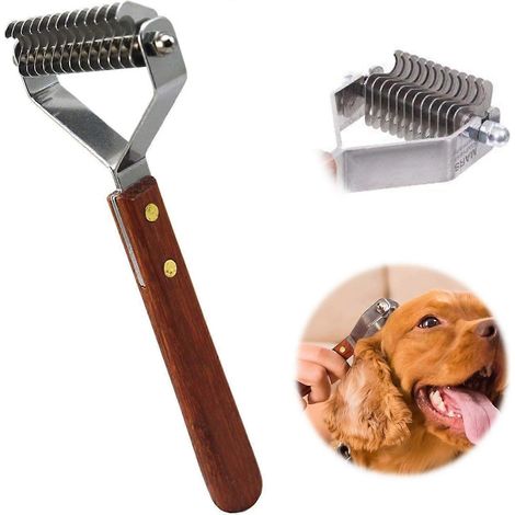 Râteau Coat King à 14 lames pour sous-poil d'animaux, peigne démêlant professionnel pour chiens et chats (6,2 cm) (1/5)