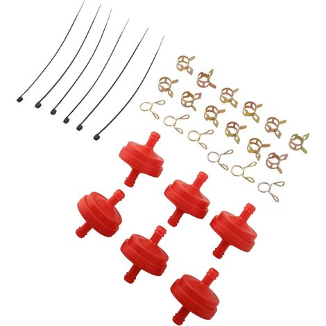 Plastique 1/4" Lot de 6 avec Colliers Plastique 1/4" Lot de  Compatible tondeuses, moteurs thermiques, installation rapide, diamètre 1/4 pouce, protection moteur (1/5)