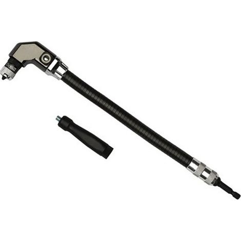 Adaptateur Perceuse Angle Droit - 315 mm - Compatible Perceuses Sans Fil 2 4 V à 18 V - Mandrin Rapide 1/4 Pouces - Pour Bois Métal Plâtre (1/5)