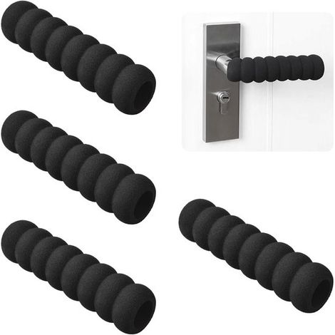 Copri pomello per porta, protezione per maniglia, copri maniglia a prova di bambino, ammortizzante e fonoassorbente, in morbido materiale EVA, design a spirale nero (1/5)