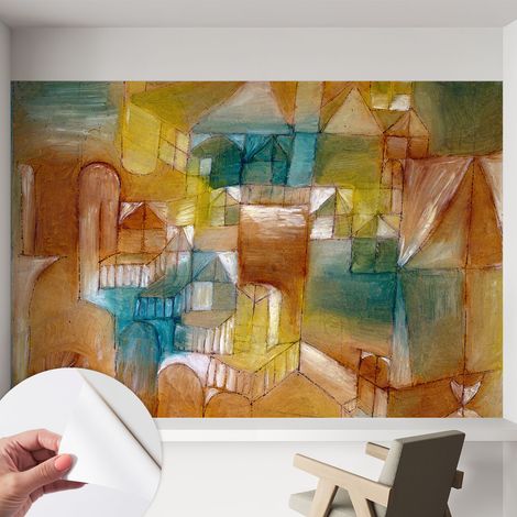 Tapete adhésive moderne pour salon et chambre à coucher Décoration rapide avec colle Structures géométriques 152x104 cm (1/5)