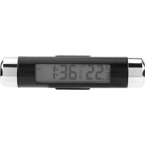Thermomètre Horloge Voiture - Affichage Numérique LED Rétroéclairé - Clip Évent Climatisation - 1 Pièce (1/4)