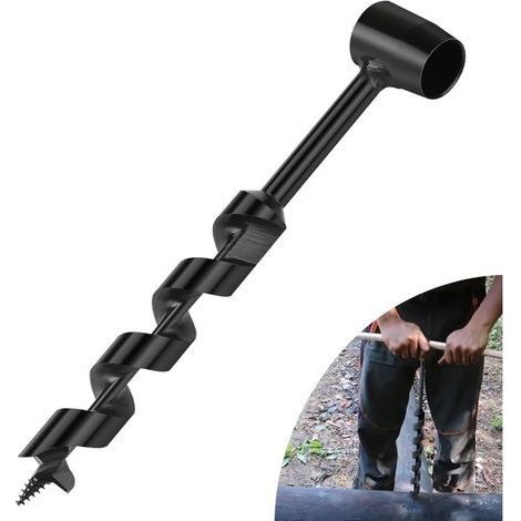 Tarière à Bois Manuelle, φ25x230mm, Perceuse à Main Bushcraft en Acier au Carbone, Tarière Manuelle Bois Polyvalente pour Aventure Extérieure, Camping, Travail du Bois (1/5)