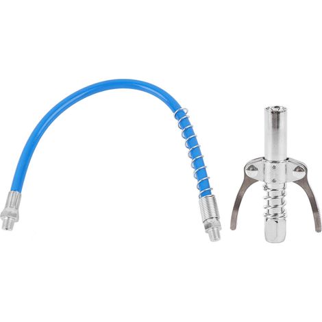 Grease Gun Coupler with 40CM Hose Lock Type High Pressure Double Handle Lubricating Gun Nozzle Tip