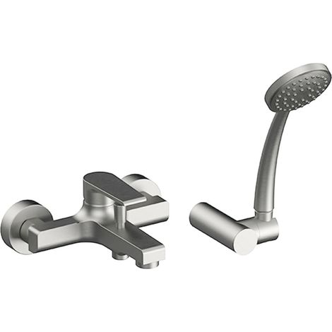 Miscelatore vasca spazzolato Mariani serie Artic kit doccia incluso (1/4)
