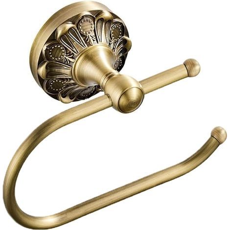 Portarrollos de papel higiénico de pared en latón envejecido para baño o cocina, diseño vintage (bronce cepillado) 18,5 cm (1/5)