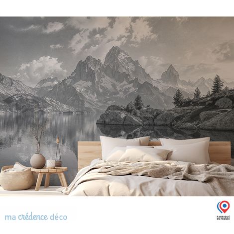 Papier peint : Lac de haute montagne - Intissé - L.200 x H.280 cm - Marron (1/3)