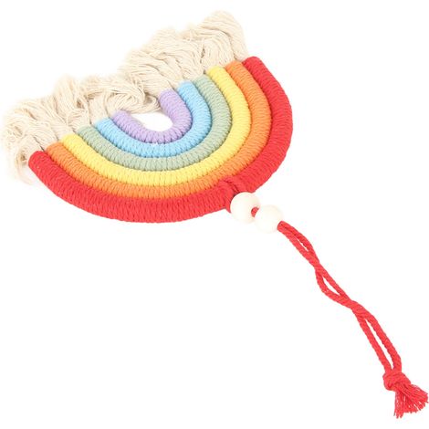 Pendentif décoratif tissé coloré pour voiture, ceinture en cuivre avec clochette, pendentif suspendu pour voiture, décoration pour la maison (1/3)