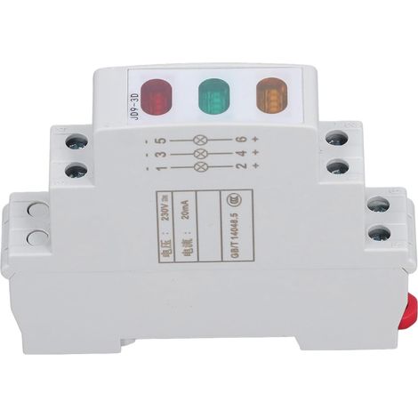 Pilote Voyant de Signalisation LED Montage sur Rail DIN 230V AC DC 20mA IP20 Connexion par Fil 6mm² pour Systèmes de Commande Électrique (1/5)
