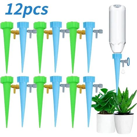 (12PCS-MIx) Système d'irrigation goutte à goutte automatique avec arrosage automatique pour plantes à fleurs, serre et jardin. Dispositif de goutte à goutte automatique réglable. (1/4)