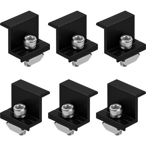 Solarmodulhalterung, 6er-Set, 30-mm-Solarmodul-Montagehalterung, verstellbarer Solarschienenpfosten für Photovoltaik-Montageschienen (1/5)