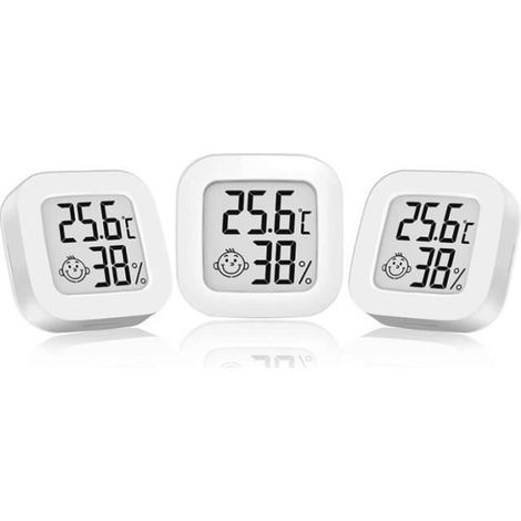 Thermomètre Hygromètre - Mini LCD - Intérieur - 3 Pcs - Utilisation polyvalente (1/4)