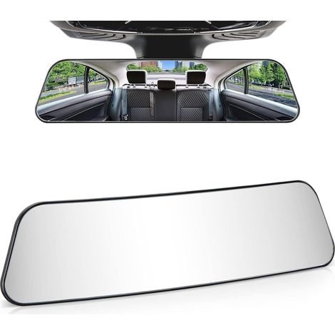 Rétroviseur panoramique universel, miroir anti-éblouissement grand angle pour clip-on SUV, camions, voitures - 30 cm (1/5)