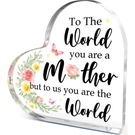 Plaque acrylique cœur décoratif à poser, objet bureau élégant, cadeau souvenir(10 cm) (1/4)