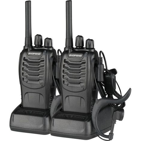 Walkie-talkie CHOYCLIT BF-88E de 1500 mAh con batería de larga duración y estándar europeo, color negro (1/5)