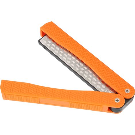 Affûteur pliable en forme d'éventail à double tranchant pour lames de couteau, outil de cuisine (orange) (1/5)