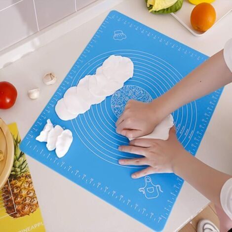 SiliCone mat, siliCone baking mat, non-slip baking mat, rolling mat, work mat with measurements 50 x 40 cm for fondant pizza mat, BPA free (blue)-Fei Yu (1/4)