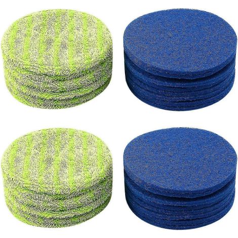 Tampons de rechange AURA pour balai-serpillière électrique rotatif sans fil, comprenant 16 tapis en microfibre et 16 lingettes pour l'intérieur (1/5)