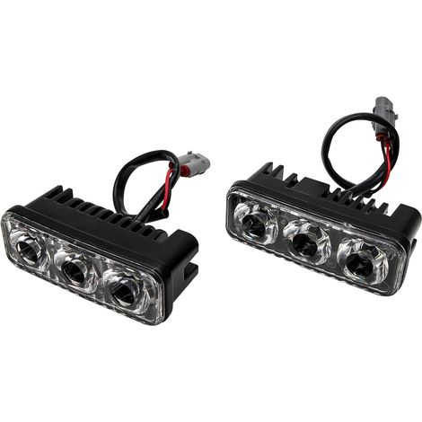 Feux diurnes 2x 3 LED haute puissance voiture blanc DRL feux diurnes antibrouillard étanche 12V (1/5)