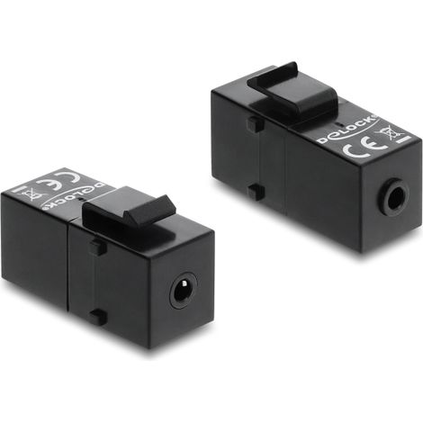 Delock MÃ³dulo Keystone jack estÃ©reo hembra de 3,5 mm de 4 pines a jack estÃ©reo hembra de 3,5 mm de 4 pines y negro