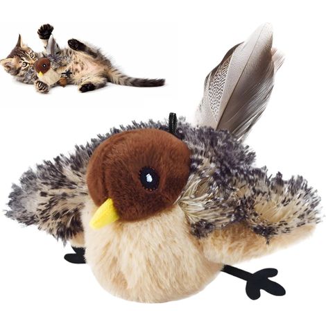 Jouet pour chat Oiseau Volant, Jouet Interactif Électrique pour Chat, Jouets Automatiques pour Chats avec de la Menthe à Chat, Jouet Oiseau Volant pour Chats (1/5)