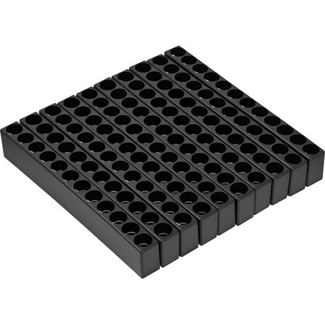 10 - Porte-embout - Organiseur de bandes - Rangement pour embouts de tournevis - Tige hexagonale - Plastique PVC - Noir - 9,5x1,6x1cm (1/5)