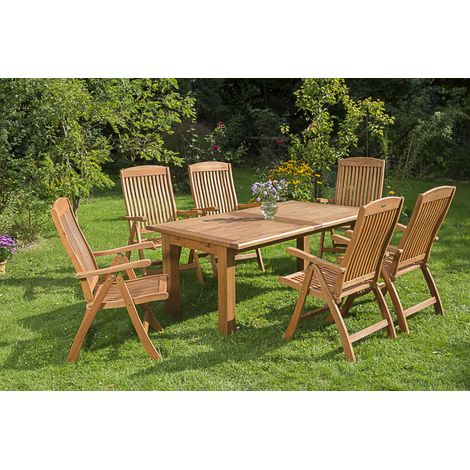 Maracaibo Set 7tlg Eucalyptus Tisch 180 (220/260) x 100 cm